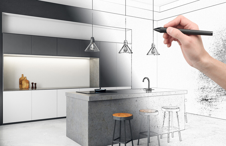 bigstock Hand Drawing Creative Kitchen 238992880