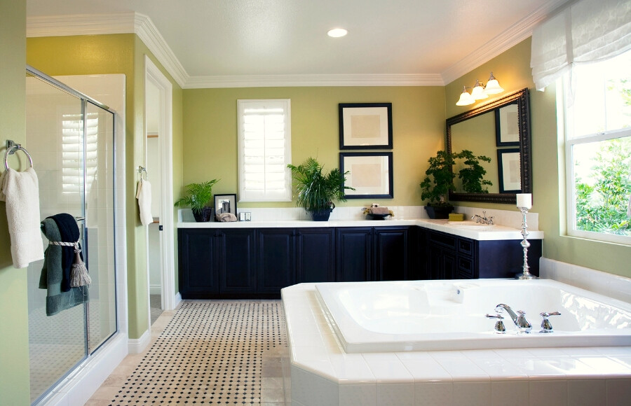 A modern bathroom after having renovations done to it