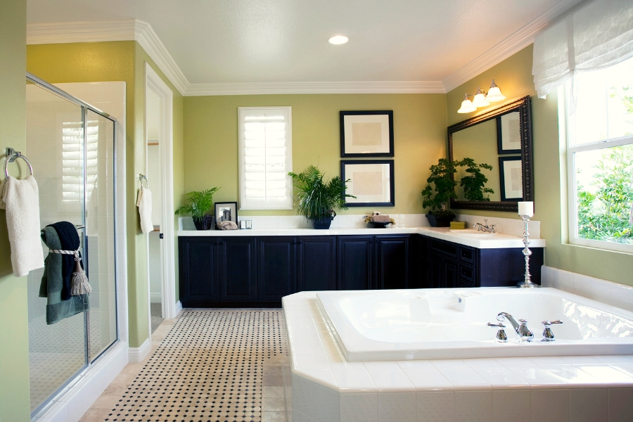 A modern bathroom after having renovations done to it