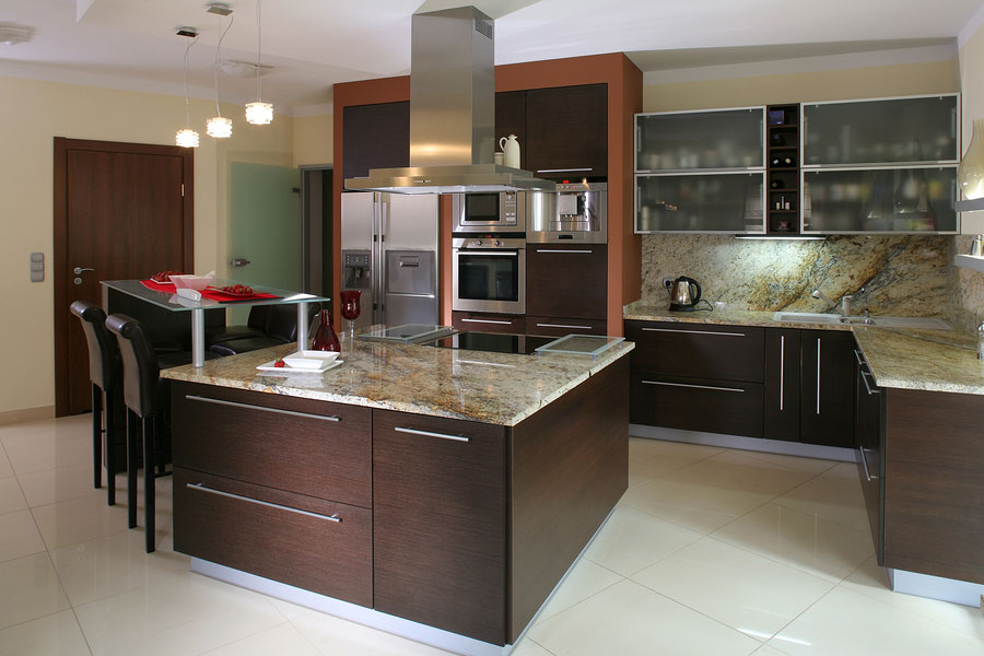 Modern kitchen remodel with storage space