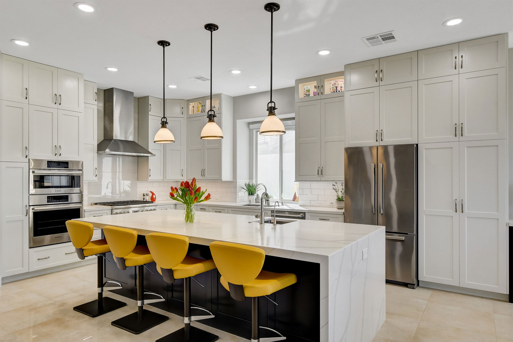 Kitchen with island counter